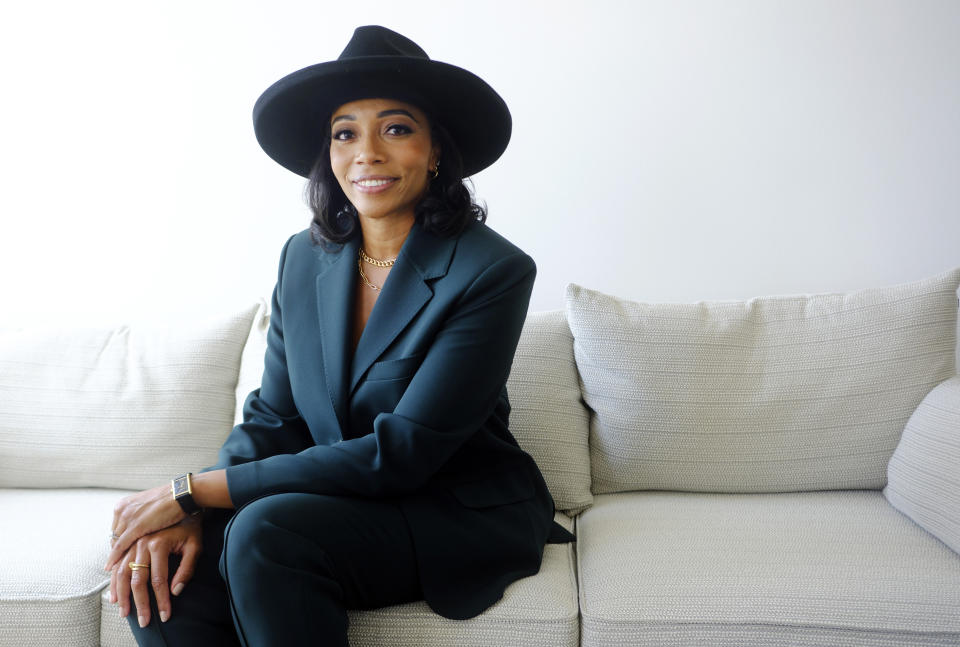 Producer Dionne Harmon, president of Jesse Collins Entertainment, poses for a portrait, Tuesday, May 14, 2024, in Burbank, Calif. (AP Photo/Chris Pizzello)