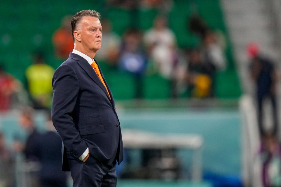 Netherlands coach Louis van Gaal watches his side in action against Senegal (AP)