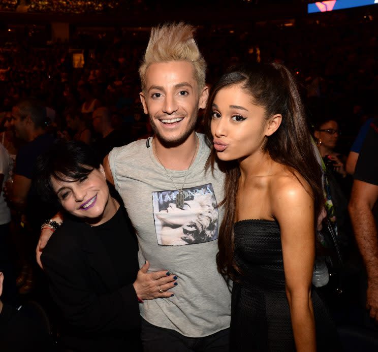 Joan and Ariana Grande with Frankie, Ariana’s half-brother