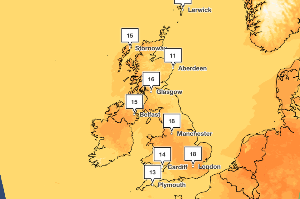 Temperatures are expected to be “warmer than of late” moving into next week, the Met Office said (Met Office)