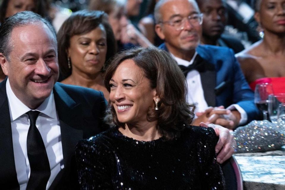 Doug Emhoff and Kamala Harris at a gala