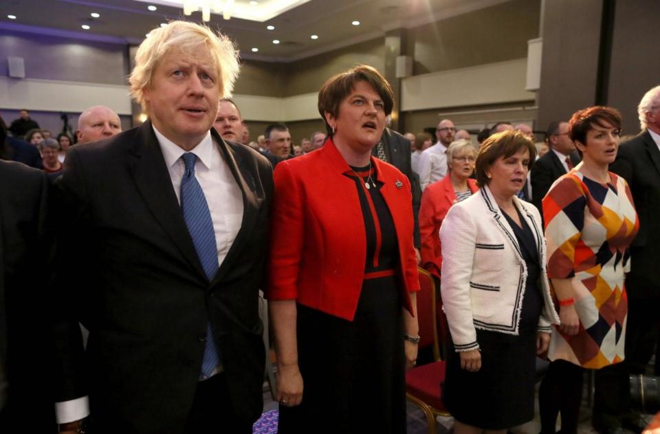 Foreign Secretary Boris Johnson and leader of the DUP Arlene Foster (AFP/Getty Images)