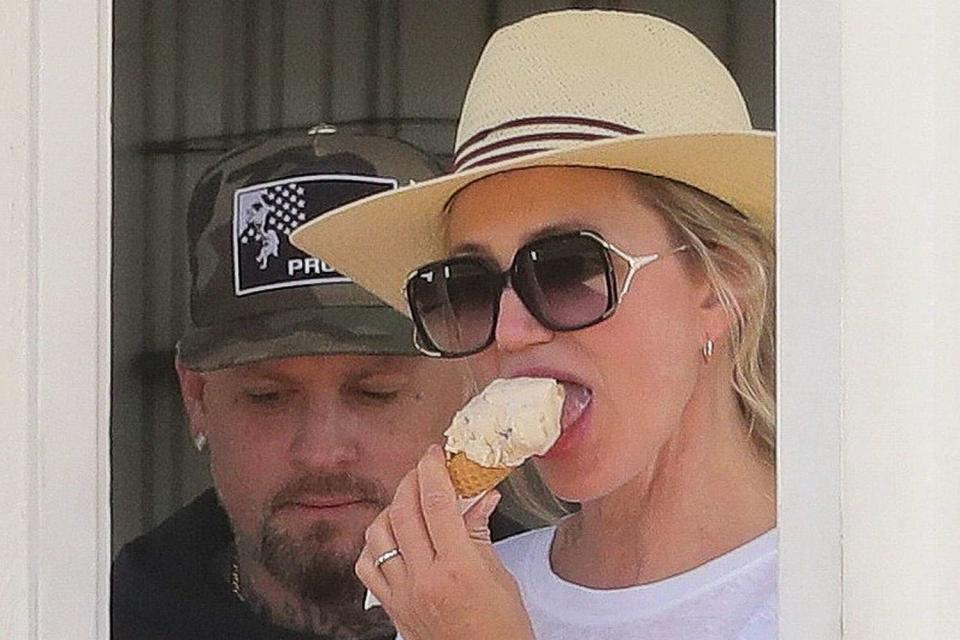 <p>Backgrid</p> Benji Madden and Cameron Diaz go for ice cream in Los Angeles on July 31, 2023