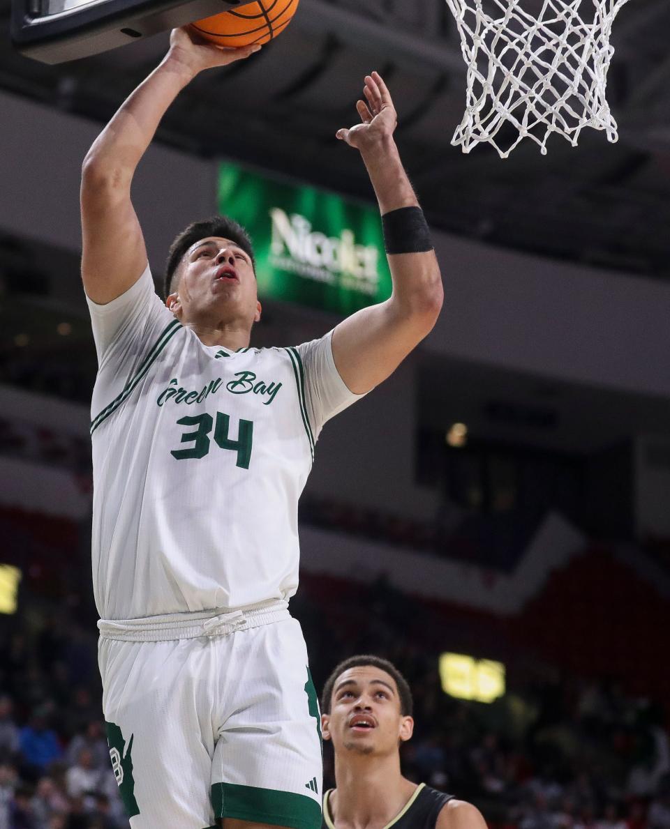 UWGB’s Rich Byhre (34) has entered the NCAA transfer portal.