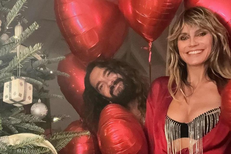 <p>Heidi Klum/ Instagram</p> Heidi Klum and Tom Kaulitz on Christmas Eve 2023