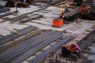 Workers work at a construction site, following the coronavirus disease (COVID-19) outbreak, in Shanghai