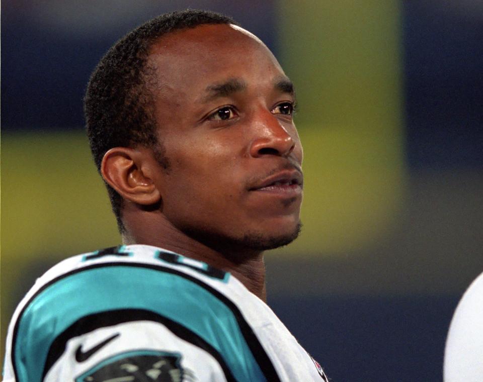 PITTSBURGH - AUGUST 10:  Defensive back Rashard Anderson #46 of the Carolina Panthers looks on from the sideline during a preseason game against the Pittsburgh Steelers at Three Rivers Stadium on August 10, 2000 in Pittsburgh, Pennsylvania.  (Photo by George Gojkovich/Getty Images)