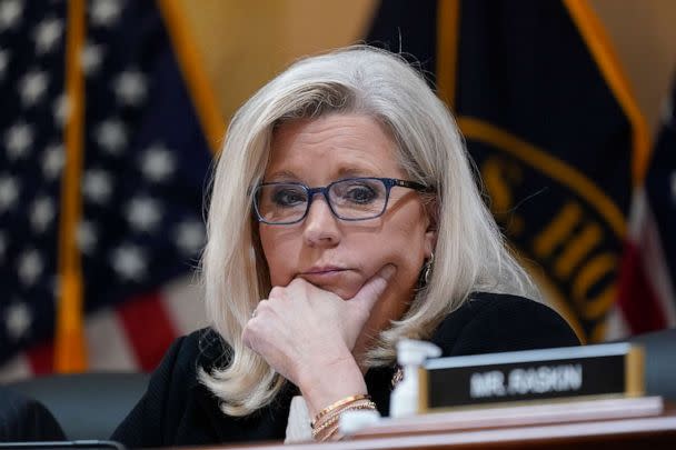 PHOTO: Vice Chair Liz Cheney listens as the House select committee investigating the Jan. 6 attack on the U.S. Capitol holds a hearing at the Capitol in Washington, D.C., July 12, 2022. (J. Scott Applewhite/AP)