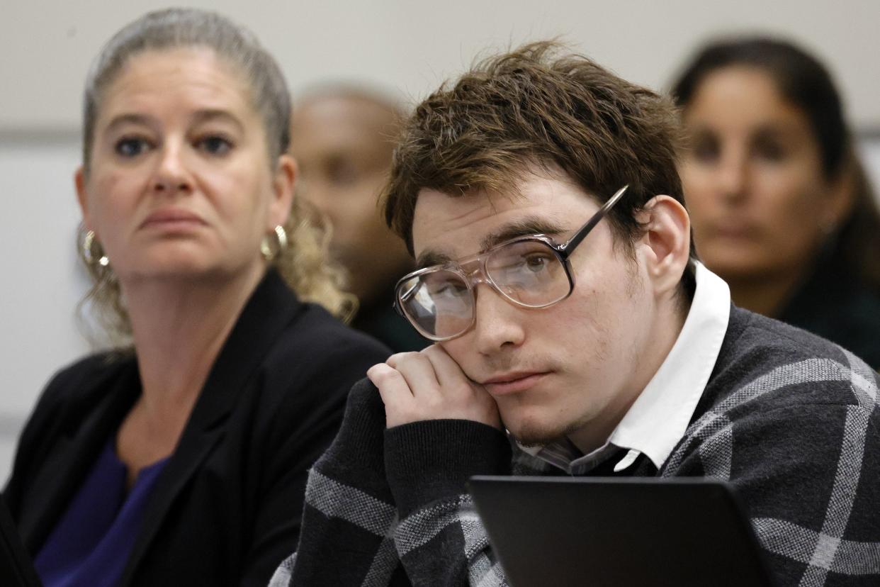 Marjory Stoneman Douglas High School shooter Nikolas Cruz is shown at the defense table after the defense team announced their intention to rest their case during the penalty phase of the trial of Marjory Stoneman Douglas High School shooter Nikolas Cruz at the Broward County Courthouse September 14, 2022 in Fort Lauderdale, Florida. 