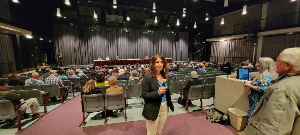 A town hall regarding the Interstate 80 expansion project was held by state Rep. Tarah Probst on Nov. 9, 2023, at Stroudsburg High School.