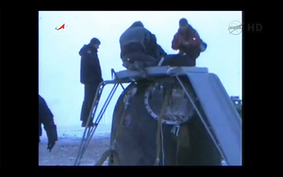 A Soyuz capsule carrying three space station crew members landed on March 15.