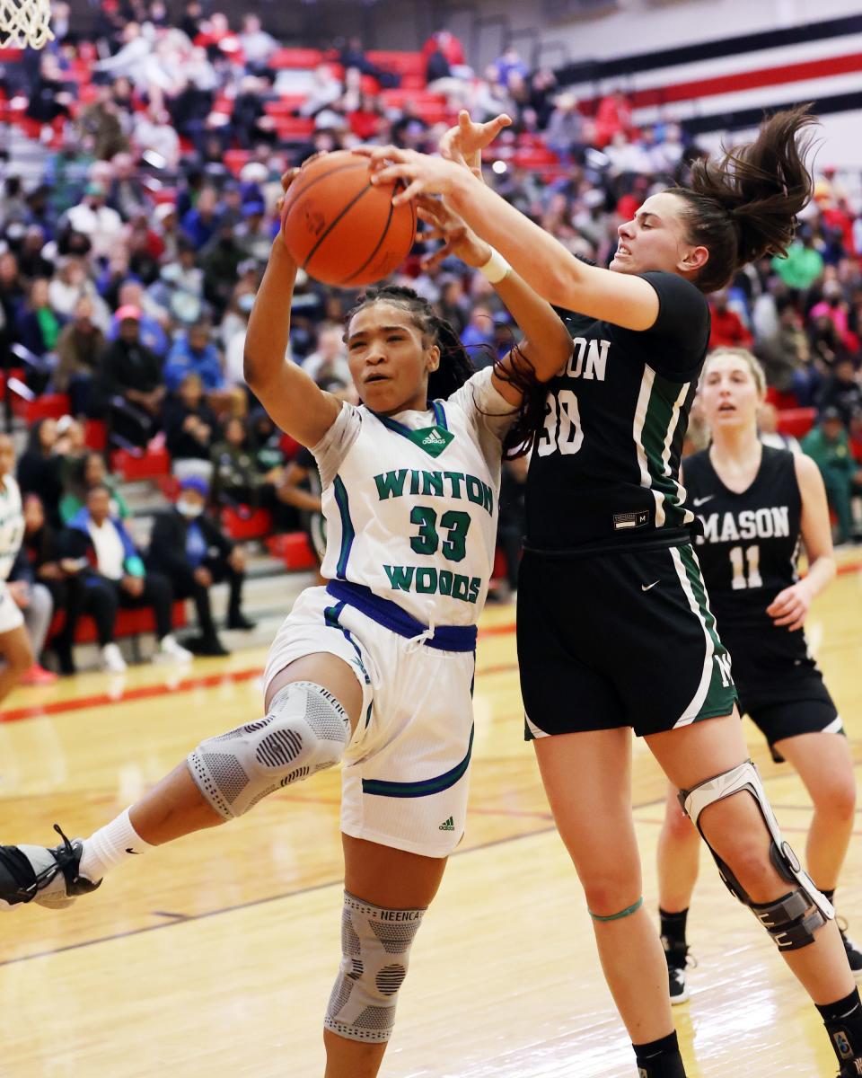 Daniah Trammell (33) led Winton Woods with 13 points, three rebounds, two assists and two steals in its sectional win against Ursuline.