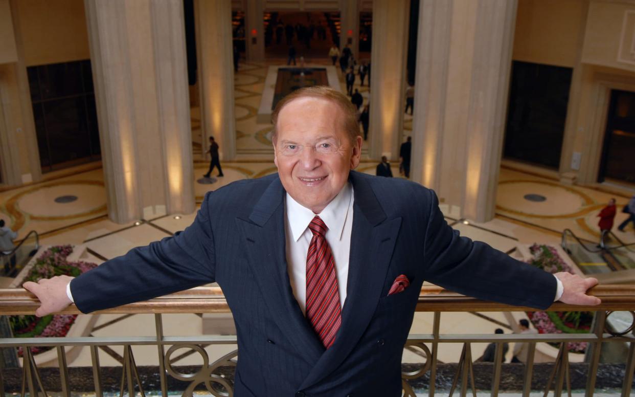 Sheldon Adelson at the Palazzo Las Vegas, whose floor area exceeds the Pentagon’s - Bob Riha Jr/Getty Images