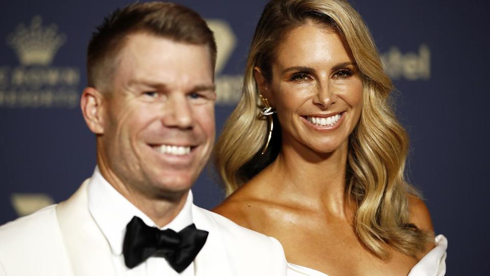 David and Candice Warner, pictured here at the the 2020 Cricket Australia Awards.