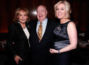 <p>Barbara Walters, left, Roger Ailes and his wife, Elizabeth Tilson Ailes, are seen at the Hollywood Reporter 35 Most Powerful People in Media event on April 11, 2012, in New York. (Photo: Brian Ach/AP for The Hollywood Reporter) </p>