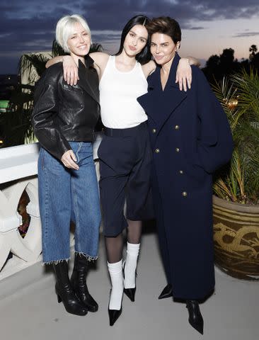 <p>Stefanie Keenan/Getty Images for FRAME</p> (Left to right) Delilah Belle Hamlin, Amelia Gray Hamlin, and Lisa Rinna attend a launch party for Amelia's Frame campaign