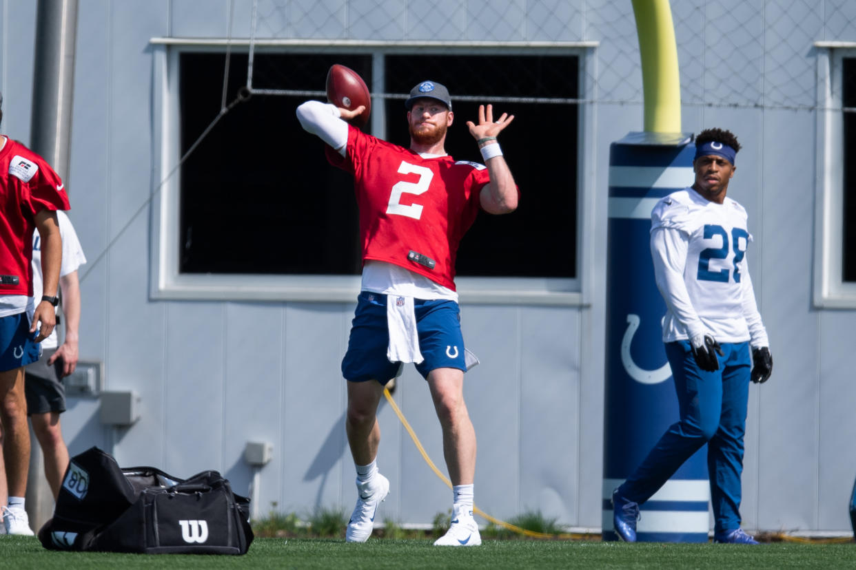 Indianapolis Colts quarterback Carson Wentz (2) is looking to rebound from a bad season. (Photo by Zach Bolinger/Icon Sportswire via Getty Images)