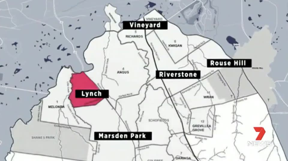 The proposed new suburb within the existing area of Marsden Park. Source: 7 News