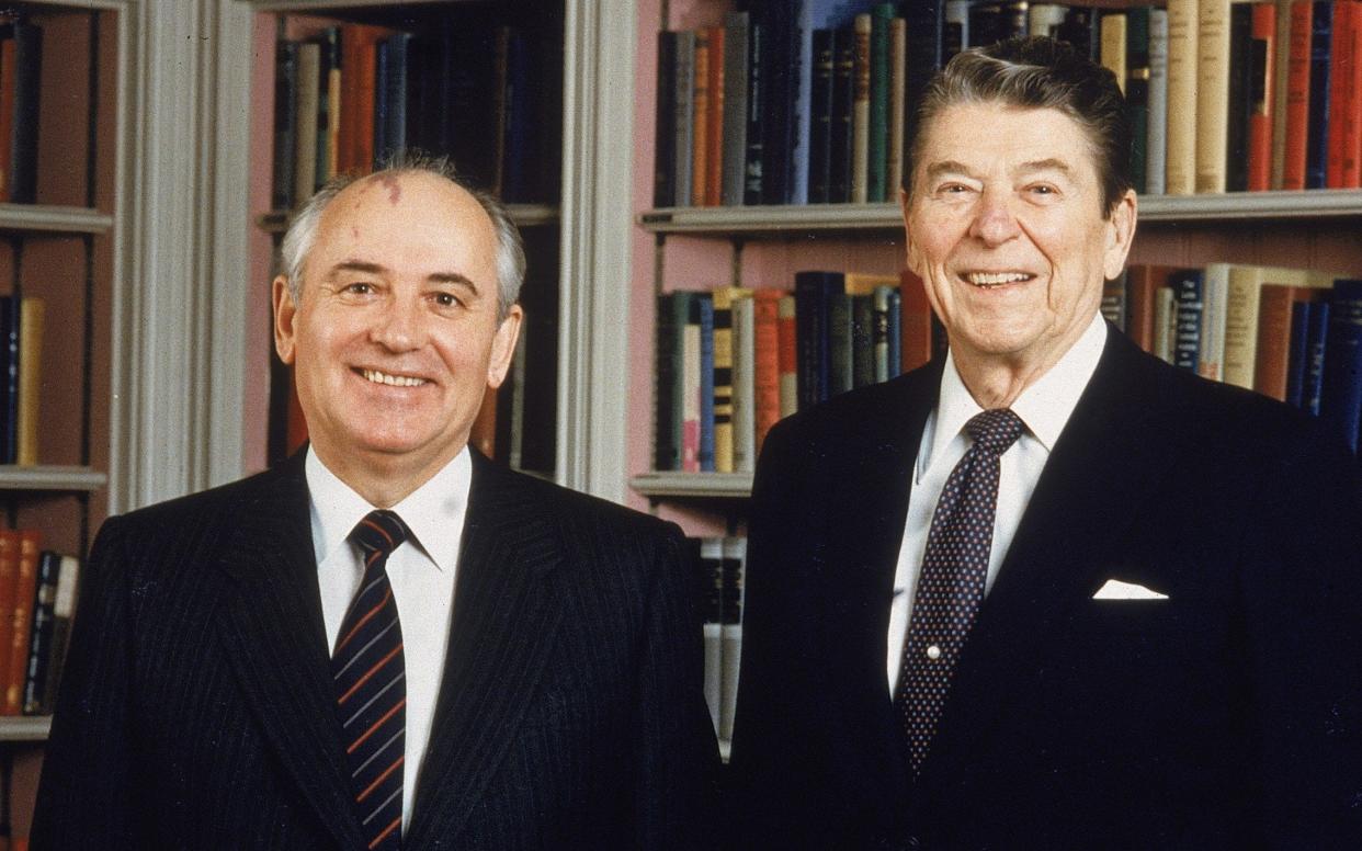 Mikhail Gorbachev and Ronald Reagan negotiated the Intermediate-Range Nuclear Forces Treaty, which paved the way for arms reductions - HULTON ARCHIVE