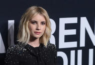 <p>Actress Emma Roberts switched up her usual eye makeup with red eyeshadow lining top and bottom. <i>(Photo: Getty Images)</i></p>