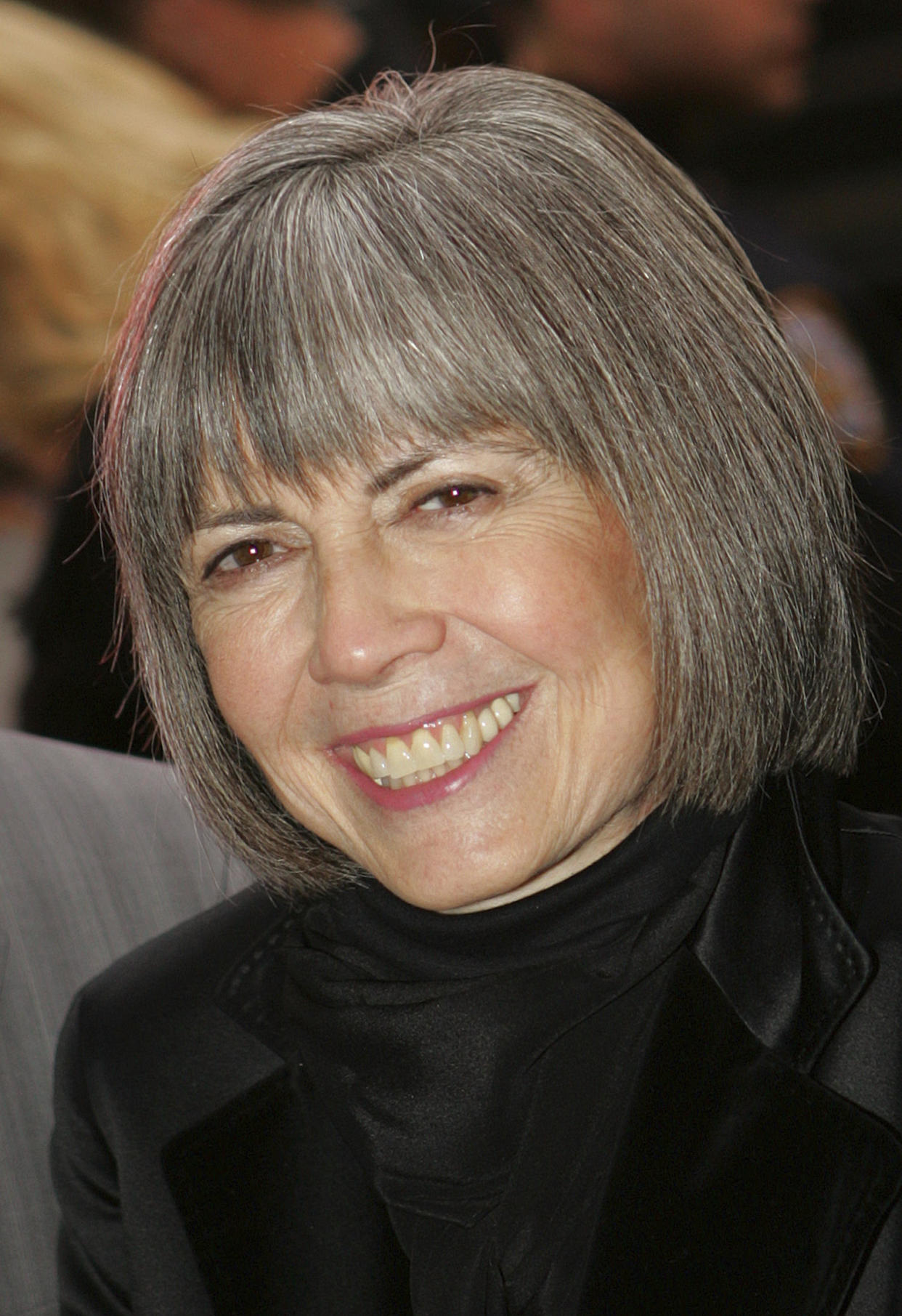 FILE - In this April 25, 2006, file photo, writer Anne Rice arrives to the opening night of the new Broadway musical "Lestat," in New York. Rice, the gothic novelist widely known for her bestselling novel “Interview with the Vampire,” died late Saturday, Dec. 11, 2021, at the age of 80. Rice died due to complications from a stroke, her son Christopher Rice announced on her Facebook page and his Twitter page. (AP Photo/Dima Gavrysh, File)