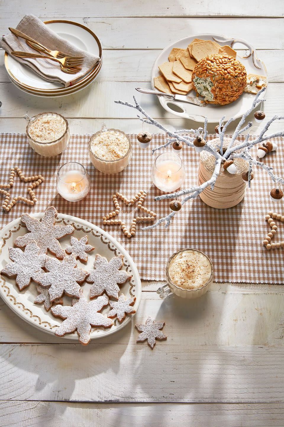 Wooden Snowflake Tablescape