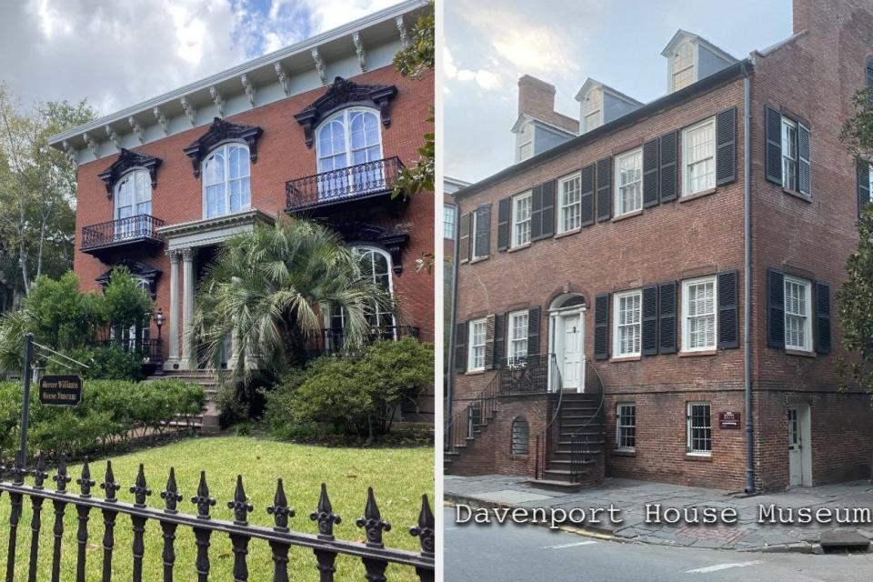 The Mercer Williams house museum and the Davenport House museum in Savannah