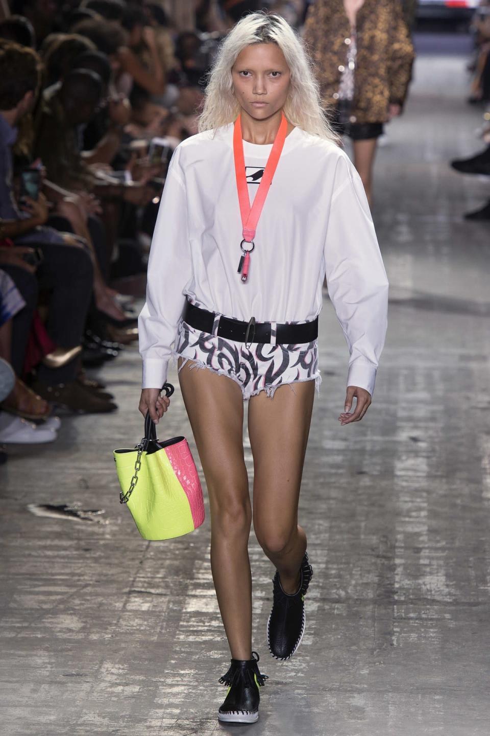 A model at the Alexander Wang September 2016 runway show in New York. 