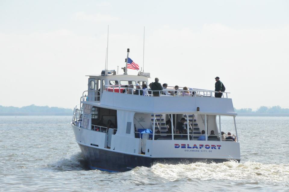 The ferry Delafort takes visitors from Delaware City to Fort Delaware State Park on Pea Patch Island on May 5, 2023.