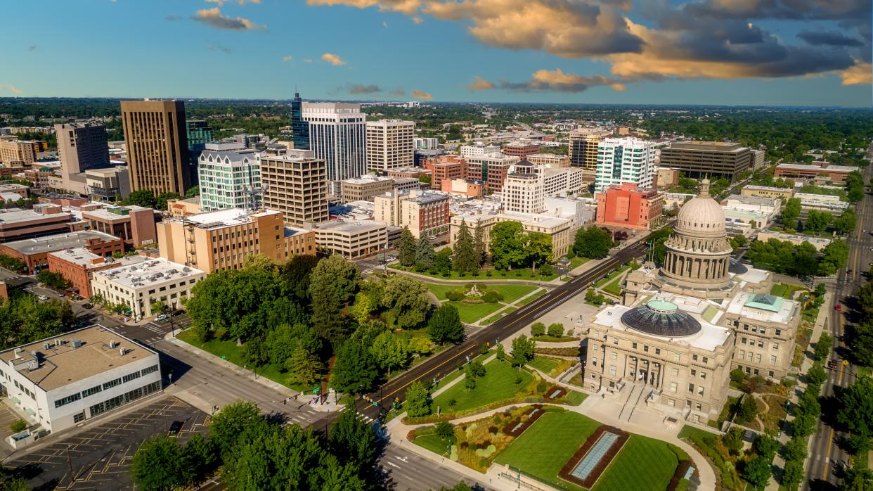 Idaho's state Capitol, with the Boise skyline in the background. (iStockphoto/Getty Images)