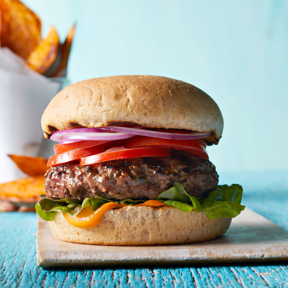 Better-Than-Takeout Burgers with Sweet Potato Fries