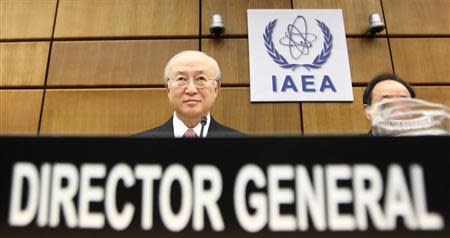 International Atomic Energy Agency (IAEA) Director General Yukiya Amano waits for the start of a board of governors meeting at the IAEA headquarters in Vienna November 28, 2013. REUTERS/Heinz-Peter Bader