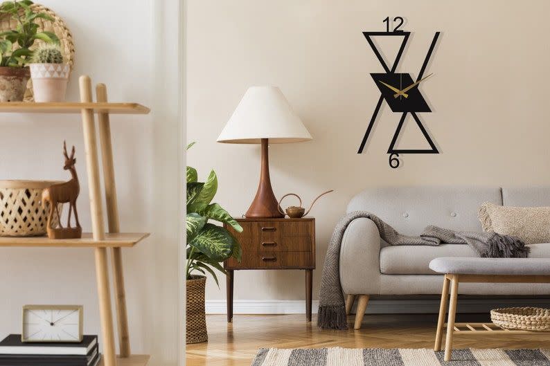 Minimalist Hourglass Wall Clock