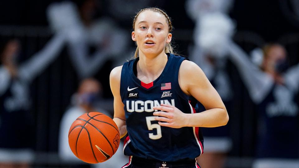 UConn guard Paige Bueckers and the Huskies will meet North Carolina on Dec. 10 at the Mohegan Sun Arena.