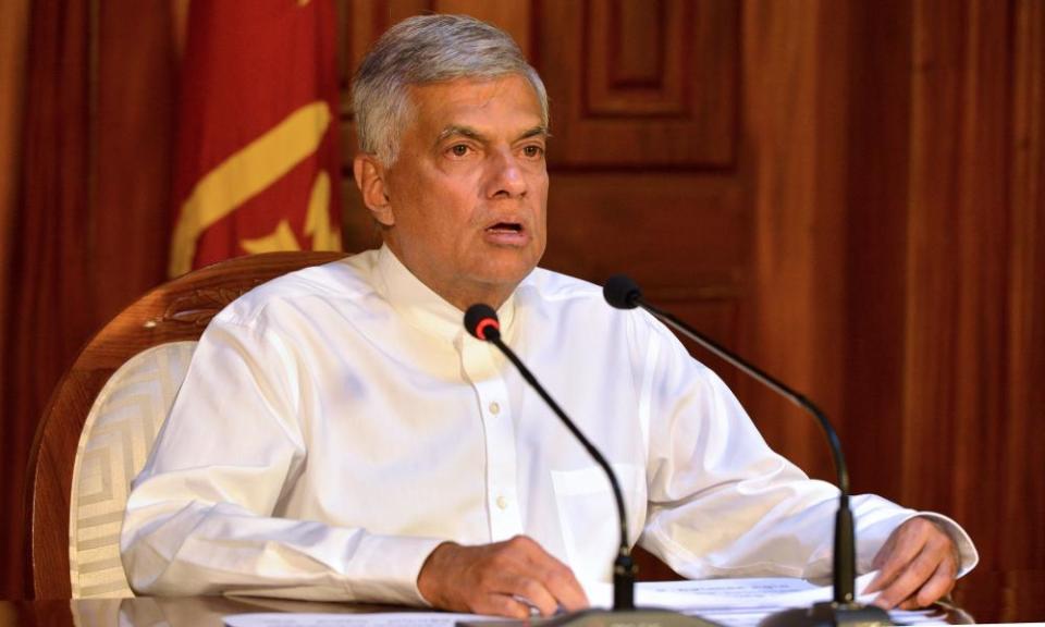 The Sri Lankan prime minister, Ranil Wickremesinghe