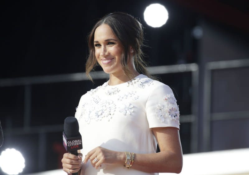 Meghan the Duchess of Sussex speaks at Global Citizen Live in New York City in 2021. File Photo by John Angelillo/UPI