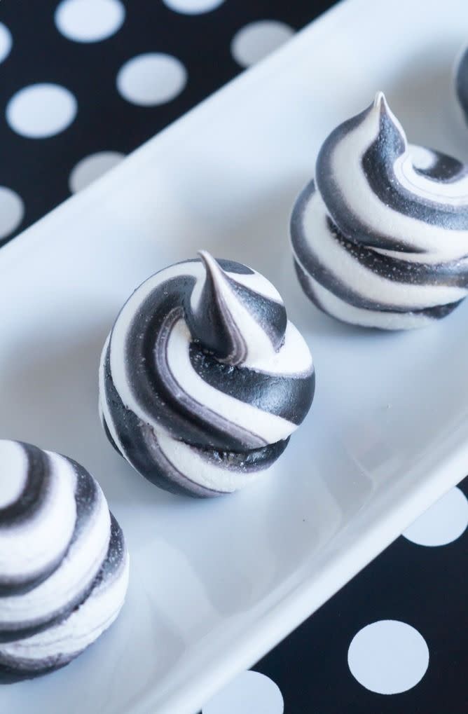 Spooky Swirled Meringues