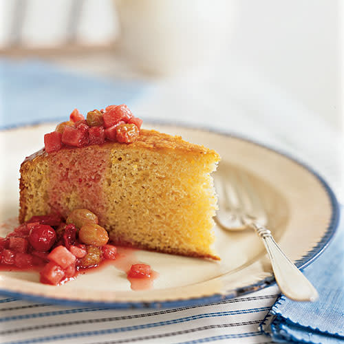 Lemon Polenta Cake with Winter Fruit Compote