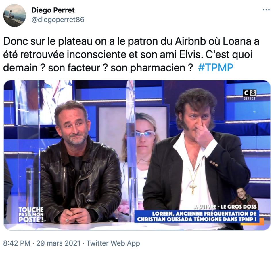 Après l’overdose de Loana, un invité de TPMP choque la Toile 