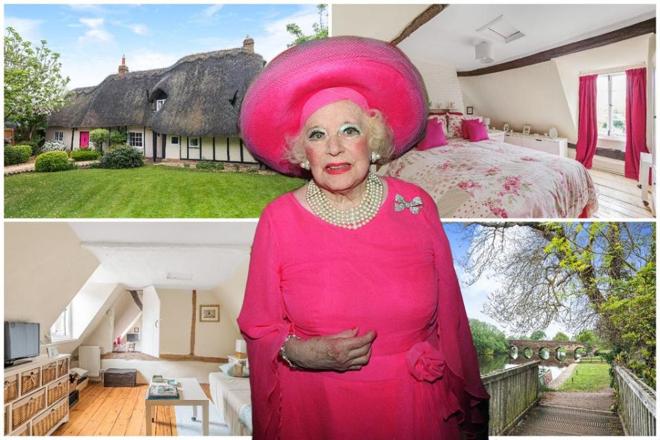 Best-selling romance author Dame Barbara Cartland lived at River Cottage in the 1940s with her family  (ES Composite)