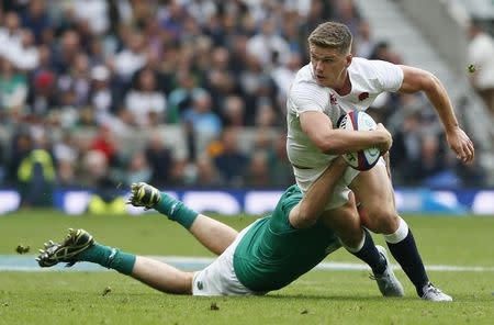 Rugby Union - England v Ireland - QBE International - Twickenham Stadium, London, England - 5/9/15 Owen Farrell of England gets tackled Reuters / Stefan Wermuth