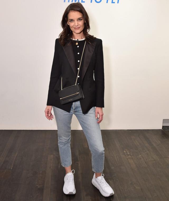 Strathberry - Katie Holmes carries the East/West Mini in