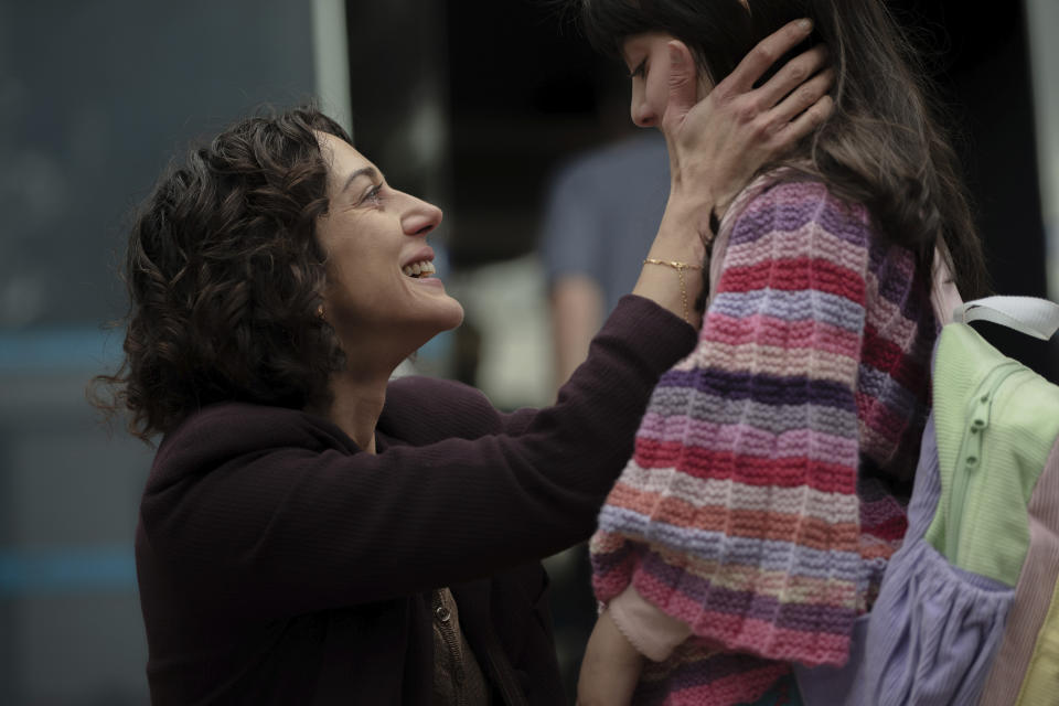 This image released by Sony Pictures Classics shows Zar Amir Ebrahimi, left, and Selina Zahednia in a scene from "Shayda." (Nicola Bell/Sony Pictures Classics via AP)