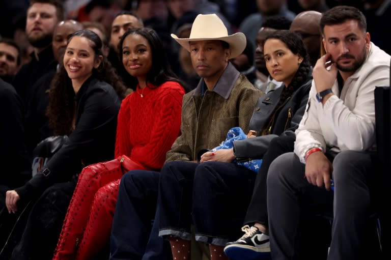 Pharrell was spotted in a cowboy hat this week -- a hint at his new collection? (EMMANUEL DUNAND)