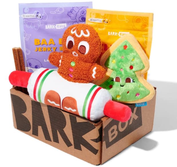 <p>Full of toys and treats for your four-legged BFF, this box will not disappoint!</p><p><strong><a href="https://www.amazon.com/BarkBox-Subscription-Treats-Every-Month/dp/B07R7WVRGL?crid=6PWN7EGVXW1H&keywords=bark+box+busy+toy&qid=1670346175&sprefix=bark+box+bus+toy%2Caps%2C140&sr=8-1-spons&psc=1&spLa=ZW5jcnlwdGVkUXVhbGlmaWVyPUExUFpYU085MTlVNzVDJmVuY3J5cHRlZElkPUEwODM2OTE4VUlFRlZMSVZKRlpBJmVuY3J5cHRlZEFkSWQ9QTA4NjUzNTFKRjBNNUw1TVpJUVomd2lkZ2V0TmFtZT1zcF9hdGYmYWN0aW9uPWNsaWNrUmVkaXJlY3QmZG9Ob3RMb2dDbGljaz10cnVl&linkCode=ll1&tag=parade03-20&linkId=6c3cda7512c274dda92f077d2ee5c0ea&language=en_US&ref_=as_li_ss_tl" rel="nofollow noopener" target="_blank" data-ylk="slk:Bark Box, $39 on Amazon;elm:context_link;itc:0;sec:content-canvas" class="link ">Bark Box, $39 on Amazon</a></strong></p><p>Amazon</p>