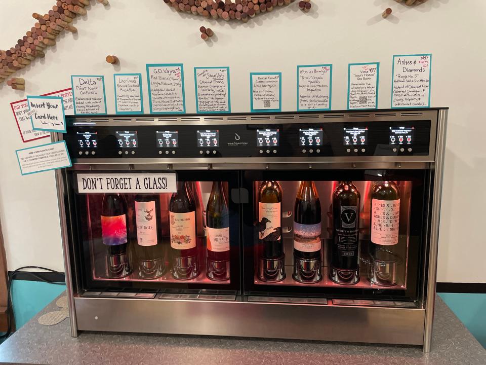 Vintage in Elkhart Lake offers wine and specialty food for sale plus has a wine lounge with 16 wines available from a self-serve machine.