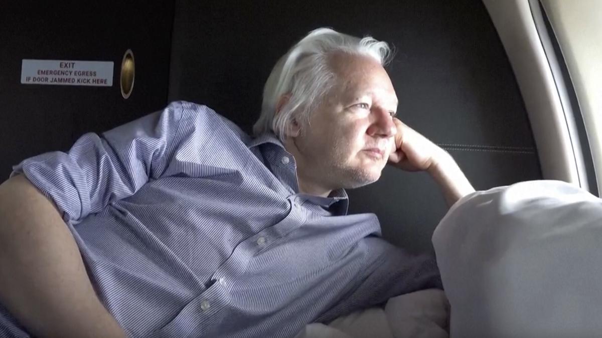 Julian Assange speaks in public for the first time since release from jail