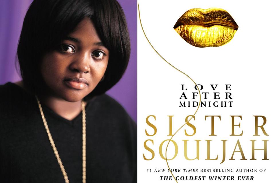 <p>Brian Velenchenko; Courtesy of Atria Books</p> Sister Souljah and the cover of 