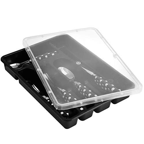 4) Zilpoo Flatware Plastic Tray with Lid