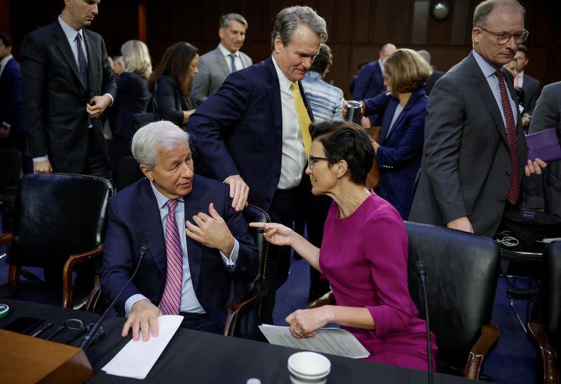 FILE PHOTO: Chief executives of the country's largest banks testify at a Senate Banking, Housing, and Urban Affairs hearing on Capitol Hill in Washington